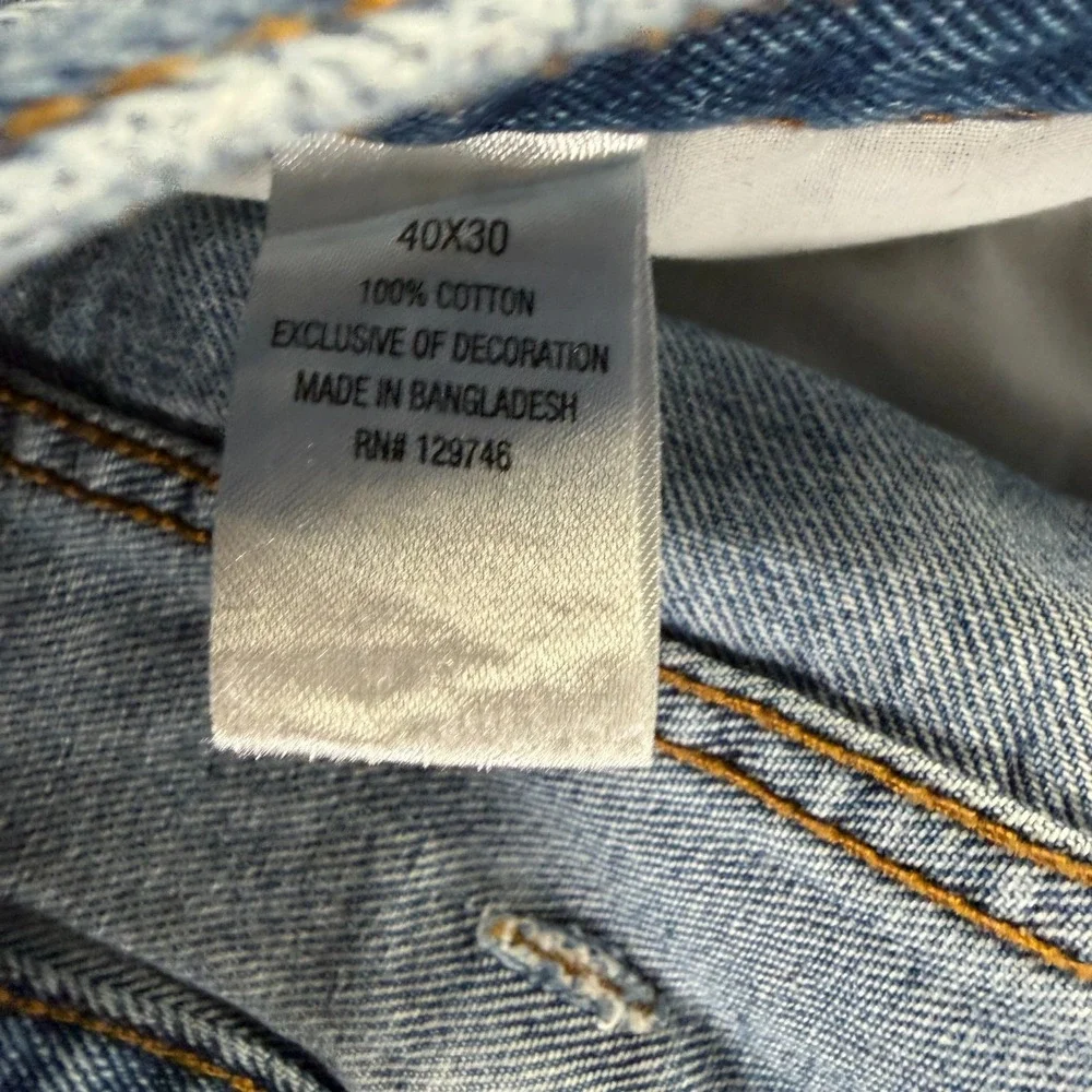 Blue Mountain Jeans Men's 40x30 Cotton Denim Straight Leg Carpenter Workwear